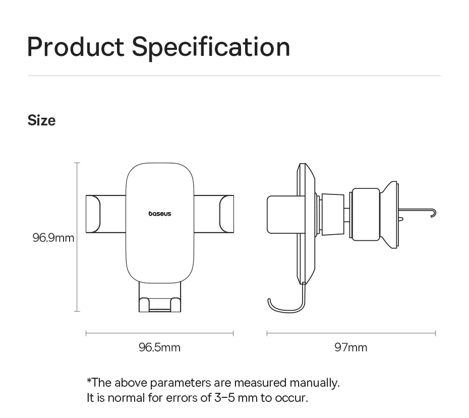 Baseus Metal Car Phone Holder Gravity Phone Stand Air Vent Car Holder Stand for iPhone Xiaomi Samsung Huawei Realme Moile Phone