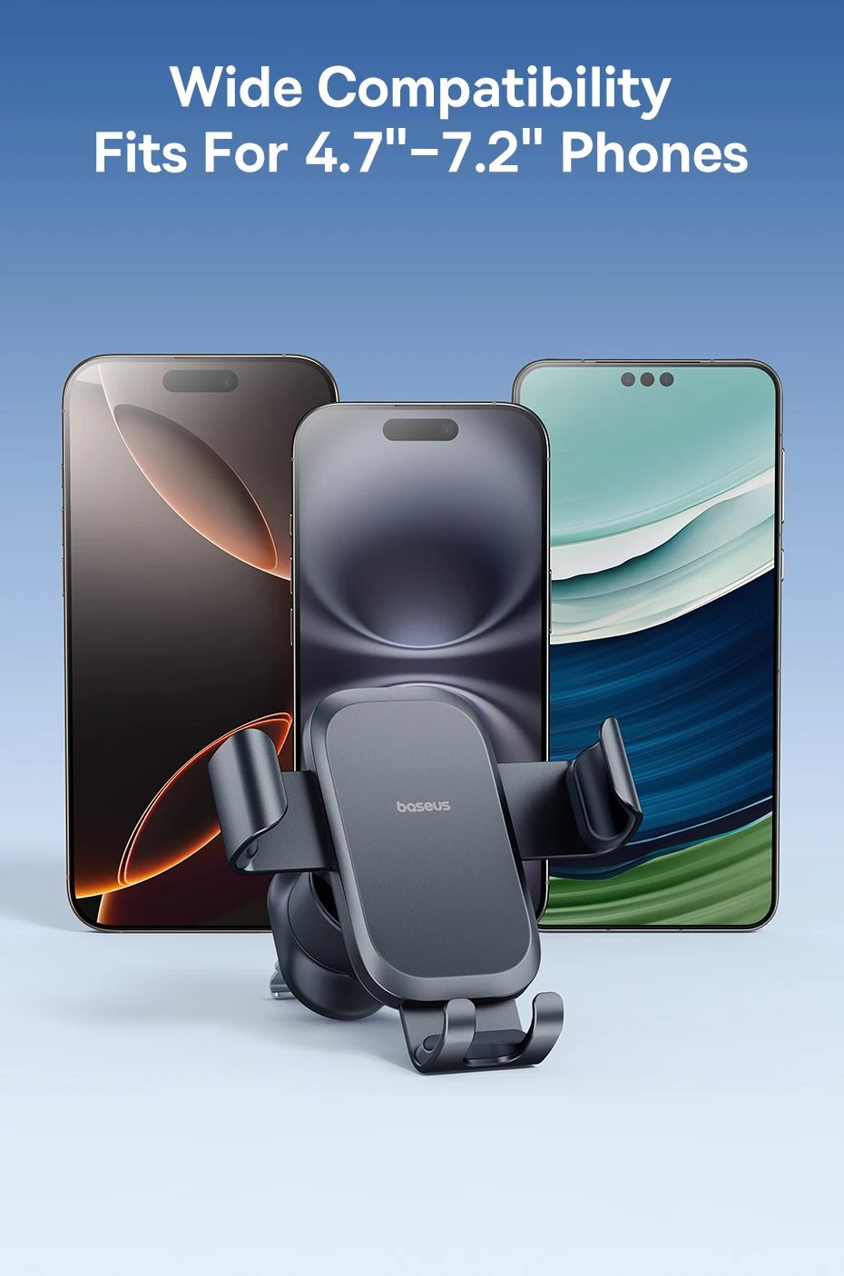 Baseus Metal Car Phone Holder Gravity Phone Stand Air Vent Car Holder Stand for iPhone Xiaomi Samsung Huawei Realme Moile Phone