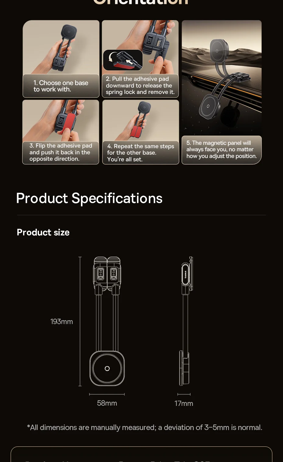 Baseus C03s Magnetic Car Mount Phone Holder For iPhone Samsung POCO Strong Magnet Bracket Dashboard Wireless Charger Stand