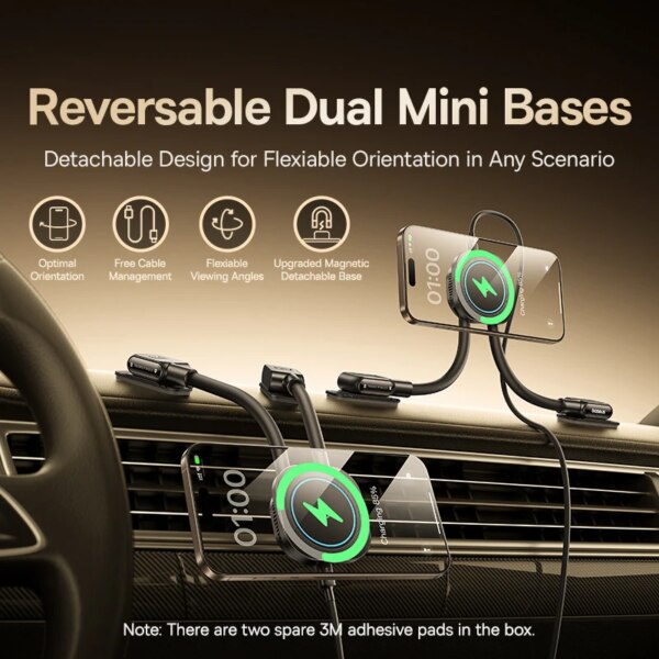 Baseus PrimeTrip CO3sPro Magnetic Wireless Car Charger Mount 15W Dual Arms - Image 3