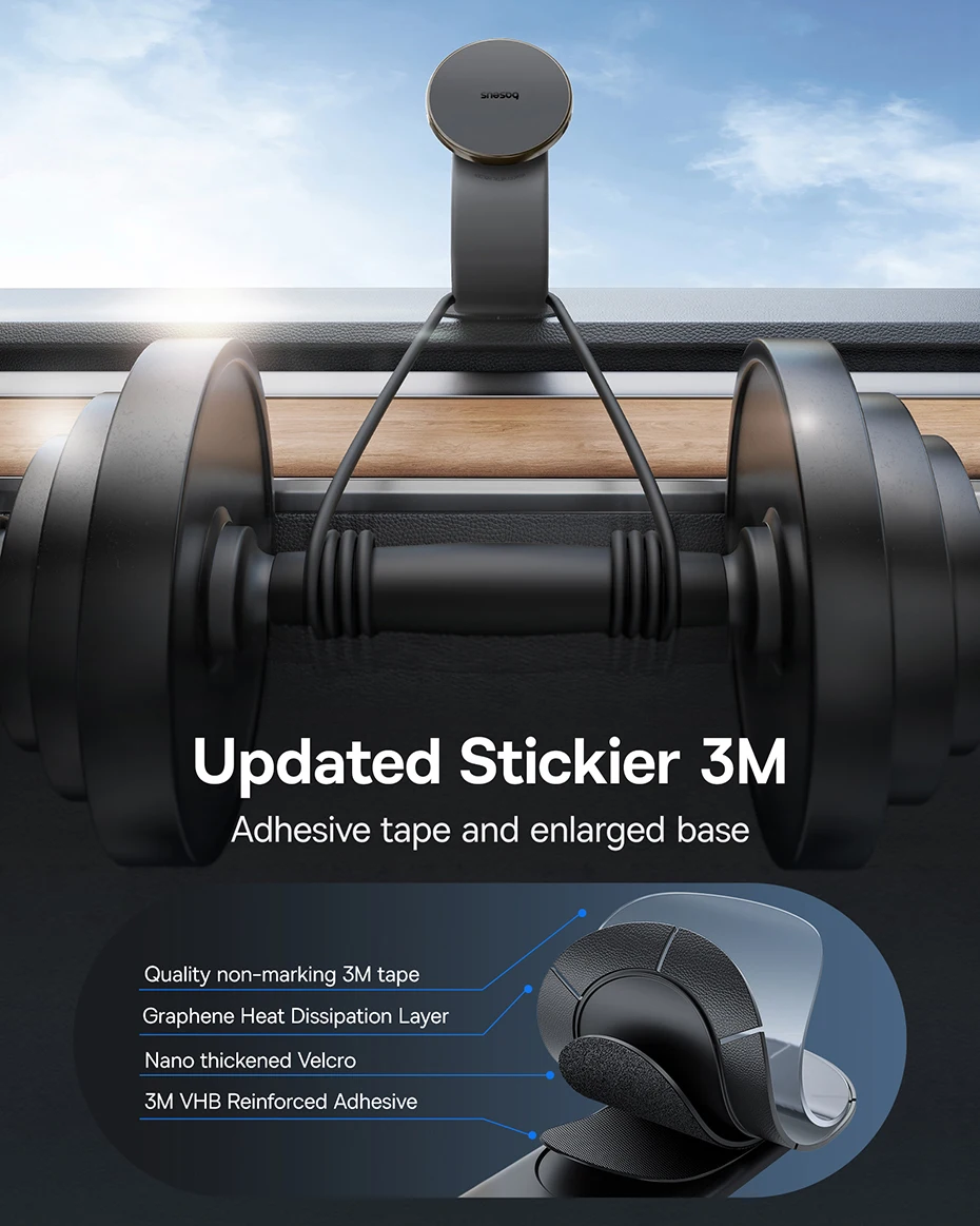 Baseus Magnetic Car Mobile Phone iPhone Holder Easy Paste Mount Stand Phone Holder for iPhone 13 14 15 Dashboard Center Console