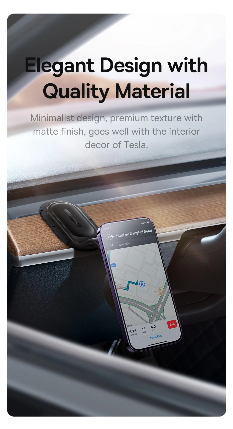 Baseus Magnetic Car Mobile Phone iPhone Holder Easy Paste Mount Stand Phone Holder for iPhone 13 14 15 Dashboard Center Console