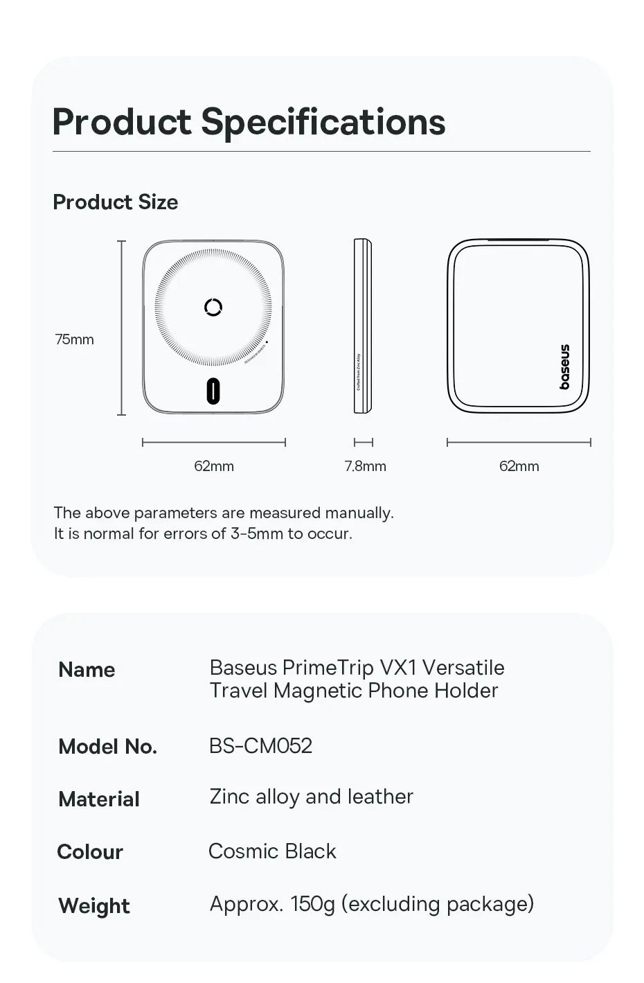 Baseus Airplane Phone Holder Portable Magnetic Phone Stand Holder for iPhone 12-16 Pro Kitchen Travel Wall Desk Car Phone Mount