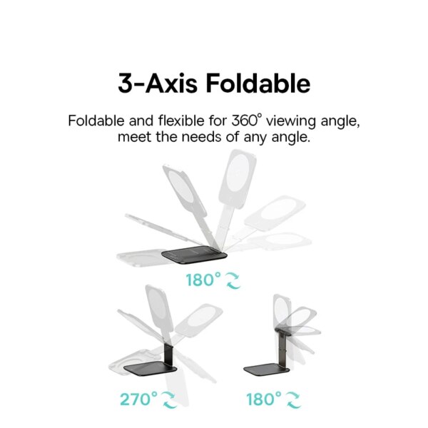 Baseus PrimeTrip VX1 Versatile Travel Magnetic Phone Holder 360° Foldable Stand for iPhone 12-16 Pro - Image 3
