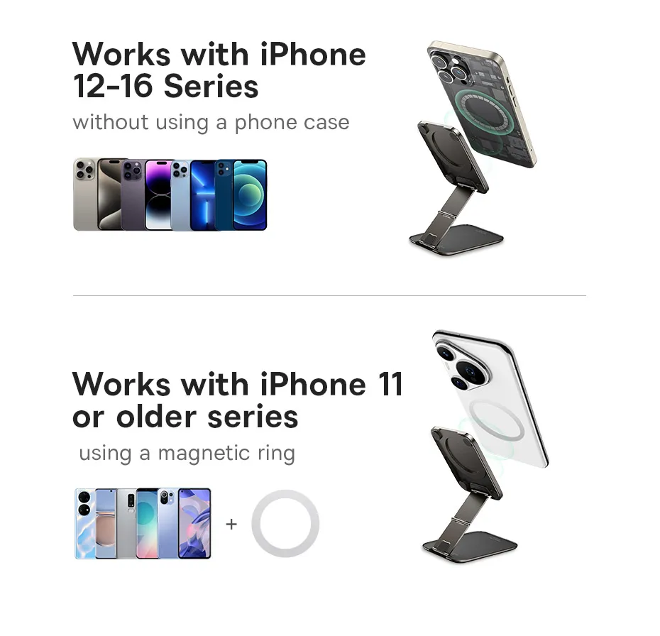 Baseus Airplane Phone Holder Portable Magnetic Phone Stand Holder for iPhone 12-16 Pro Kitchen Travel Wall Desk Car Phone Mount