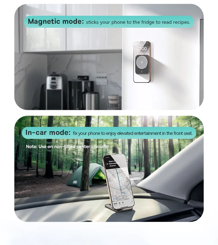 Baseus Airplane Phone Holder Portable Magnetic Phone Stand Holder for iPhone 12-16 Pro Kitchen Travel Wall Desk Car Phone Mount