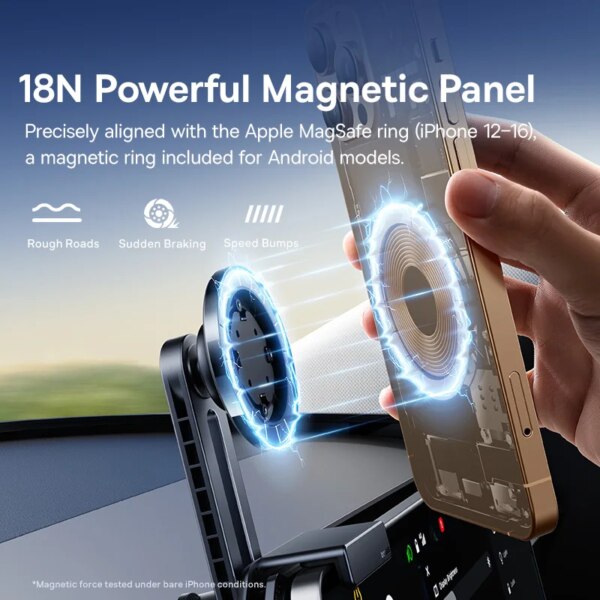Baseus T-Space TC1 Central Screen Mount Magnetic Car Phone Holder Corner Clip for Tesla BMW BYD - Image 4