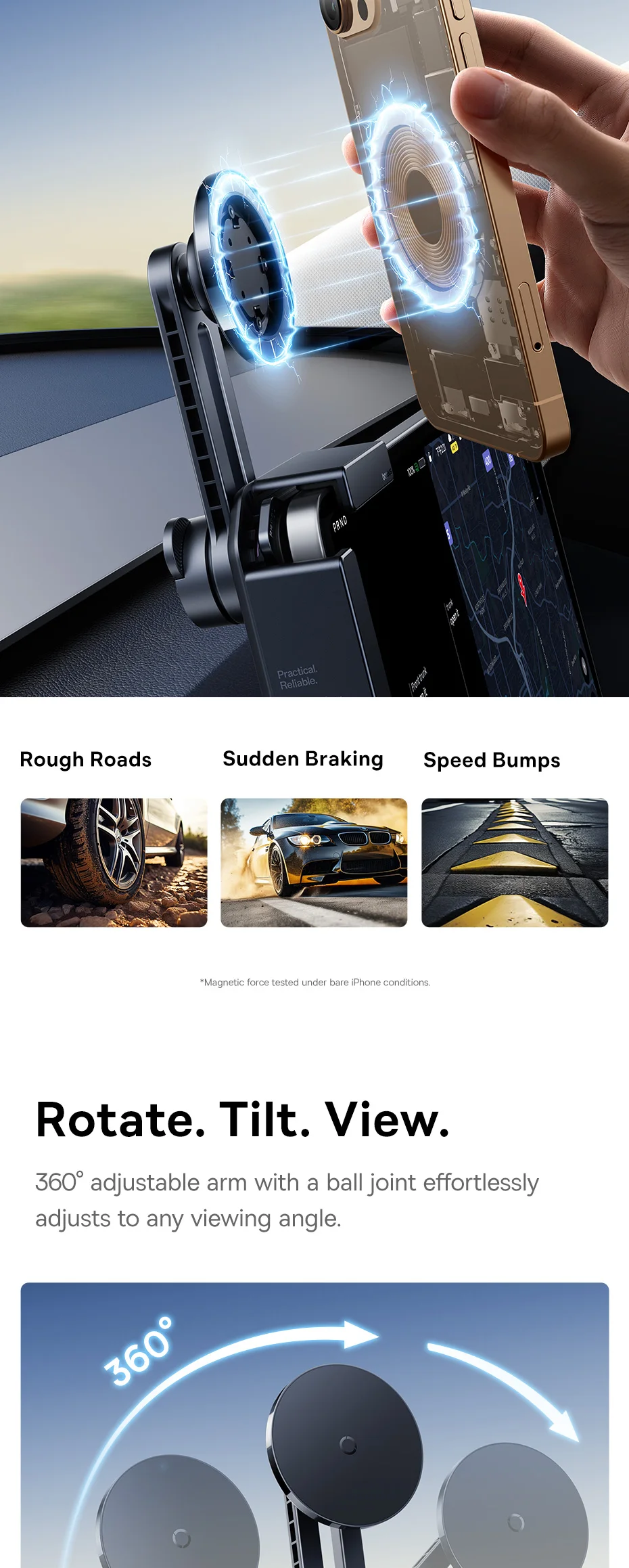 Baseus Car Central Screen Mount Corner Holder Magnetic Car Phone Holder Y Adjustable Car Mount for Tesla Model 3/Model BYD