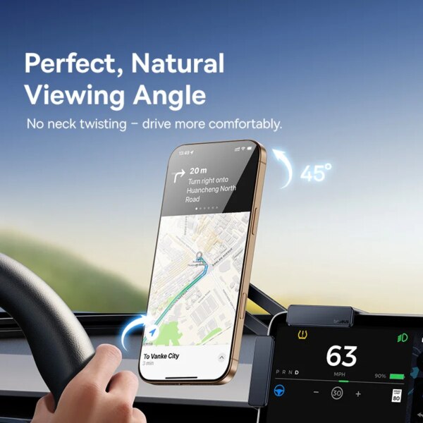 Baseus T-Space TC1 Central Screen Mount Magnetic Car Phone Holder Corner Clip for Tesla BMW BYD - Image 6