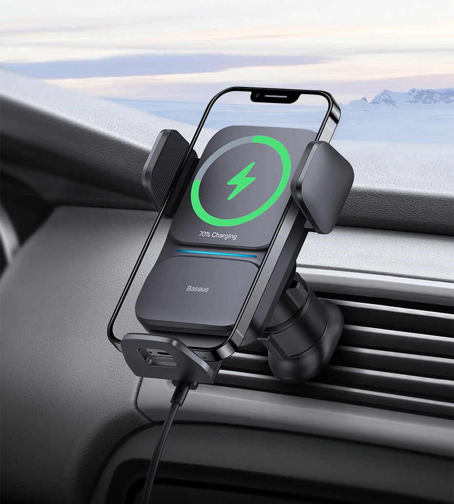 Baseus Car Phone Holder Infrared 15W QI Wireless Phone Charger for iPhone Xiaomi Samsung Car Mount Fast Charging Easy Control