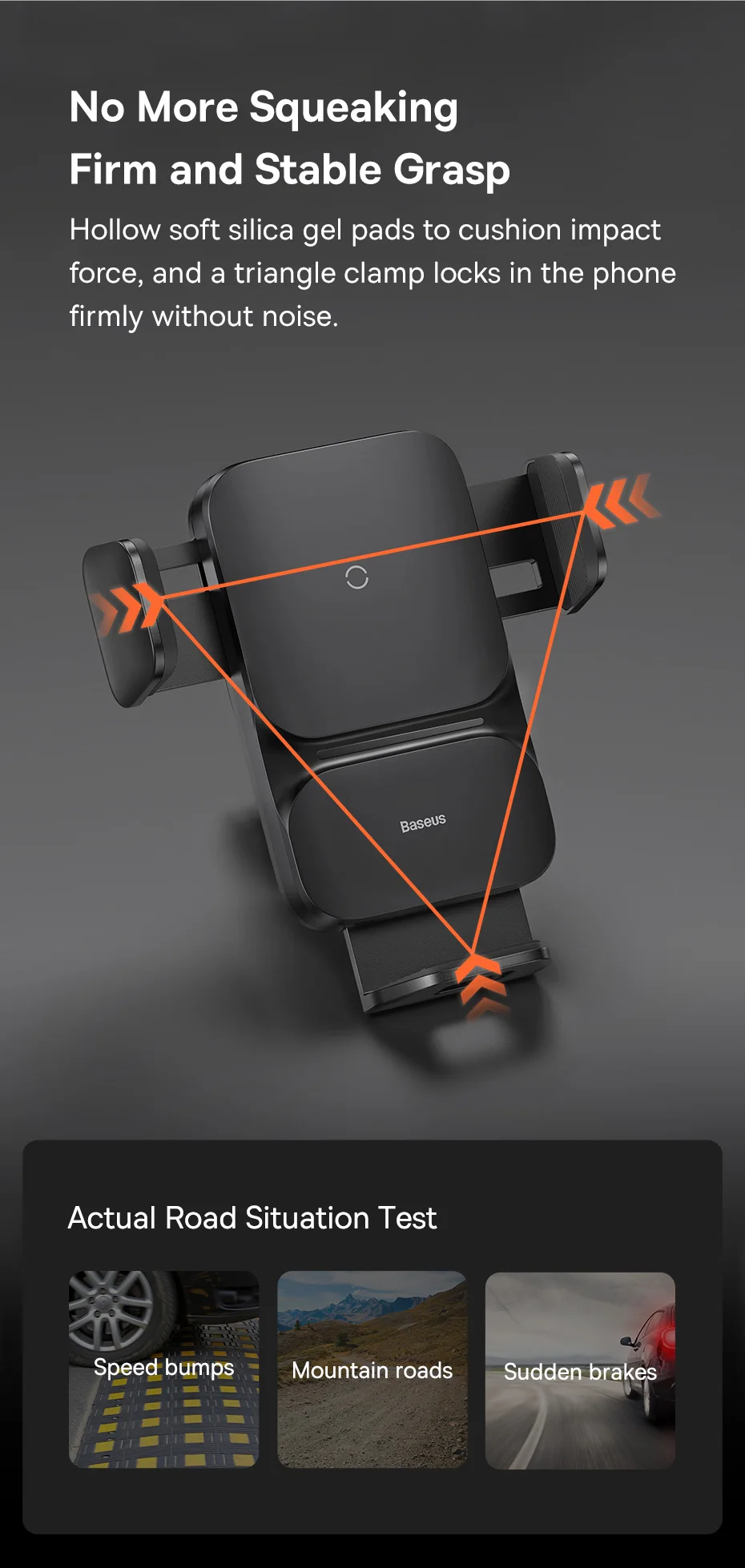 Baseus Car Phone Holder Infrared 15W QI Wireless Phone Charger for iPhone Xiaomi Samsung Car Mount Fast Charging Easy Control