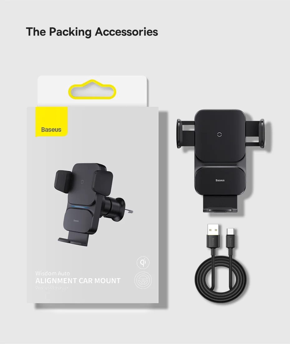 Baseus Car Phone Holder Infrared 15W QI Wireless Phone Charger for iPhone Xiaomi Samsung Car Mount Fast Charging Easy Control