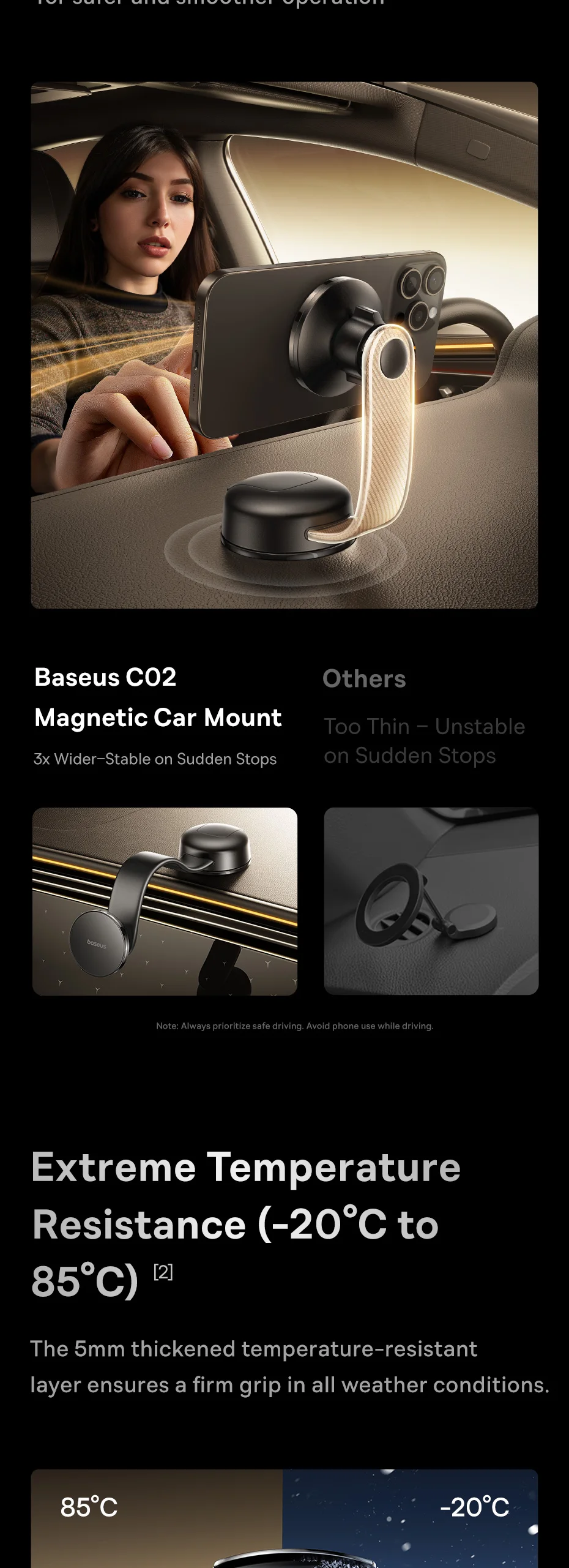Baseus Magnetic Car Phone Holder Mobile Phone Stand For iPhone Samsung Redmi With Rotating Base Car Mount Universal Phone Holder