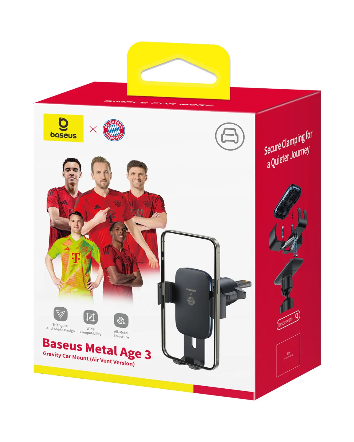 【FC Bayern Collaboration】Baseus Car Mount Gravity Holder Car Phone Holder Car Bracket For Samsung iPhone Xiaomi Air Vent Holder