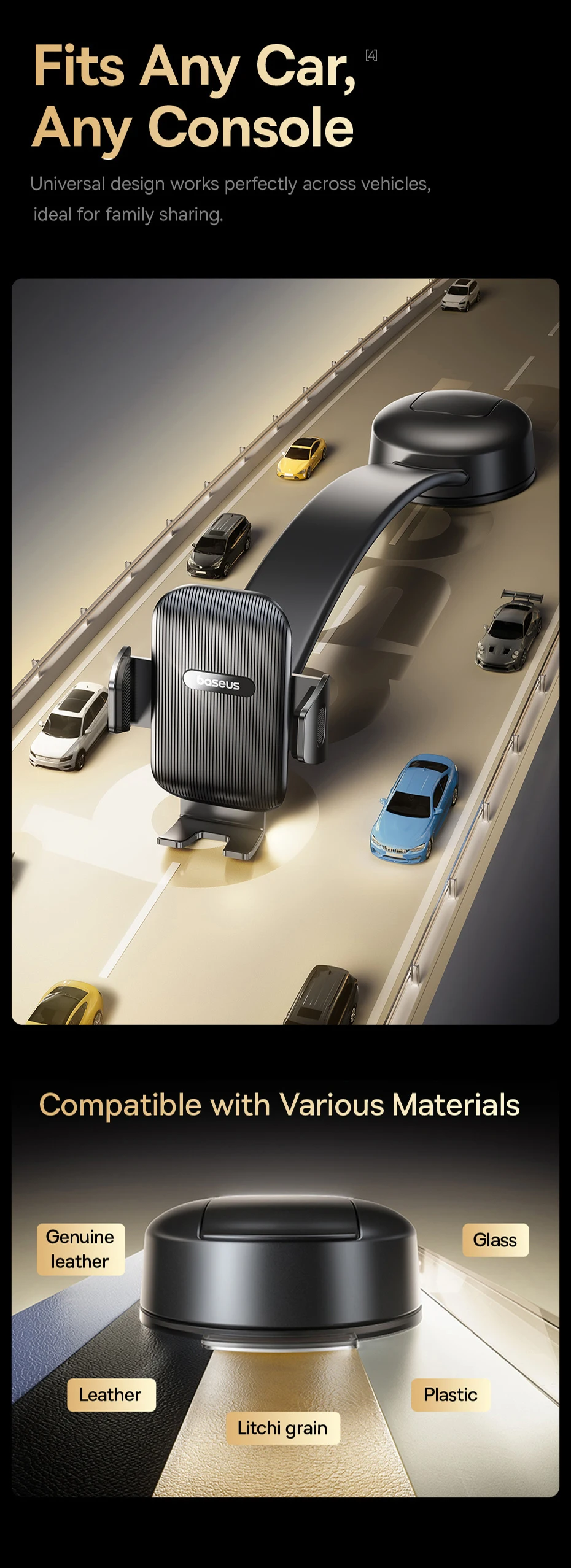 Baseus Car Phone Holder Sucker for Dashboard Mobile Phone Holder Car Mount For Samsung iPhone Xiaomi Huawei Foldable Holder