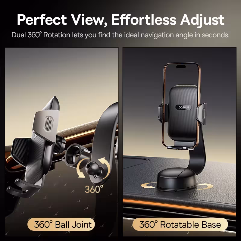 Baseus PrimeTrip CO3 Air Clamping Car Phone Mount Suction Cup Holder 360° Rotation Baseus PrimeTrip CO3 Air Clamping Car Phone Mount Suction Cup Holder 360° Rotation - Image 2