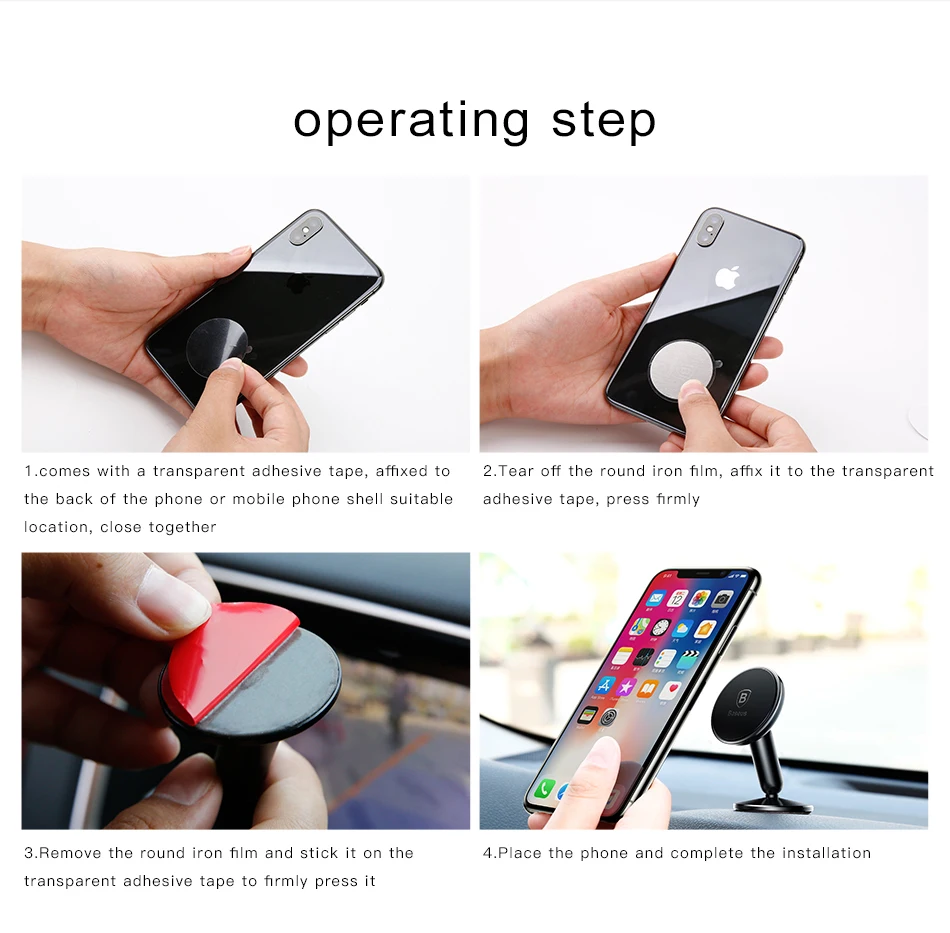 Baseus Universal Car Holder For Mobile Phone Holder Stand in Car Mount Phone Holder For Car 360 Degree Magnetic Car Phone Holder