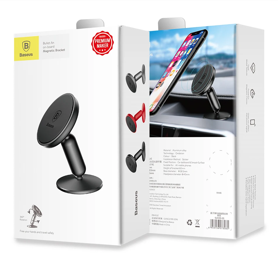 Baseus Universal Car Holder For Mobile Phone Holder Stand in Car Mount Phone Holder For Car 360 Degree Magnetic Car Phone Holder