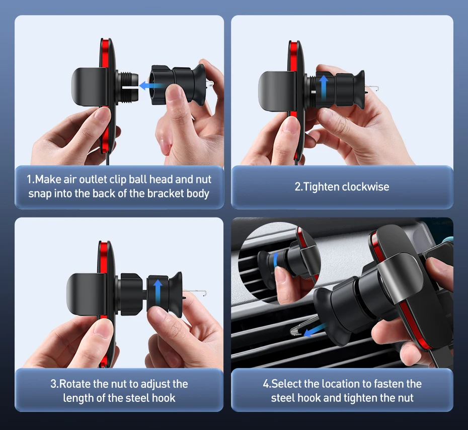 Baseus Car Phone Holder for Air Vent CD Slot Mount Holder Stand for iPhone Samsung Metal Car Cell Mobile Phone Holder Cradle