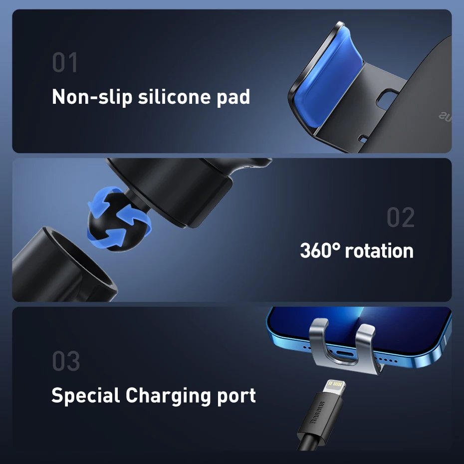 Baseus Car Phone Holder for Air Vent CD Slot Mount Holder Stand for iPhone Samsung Metal Car Cell Mobile Phone Holder Cradle