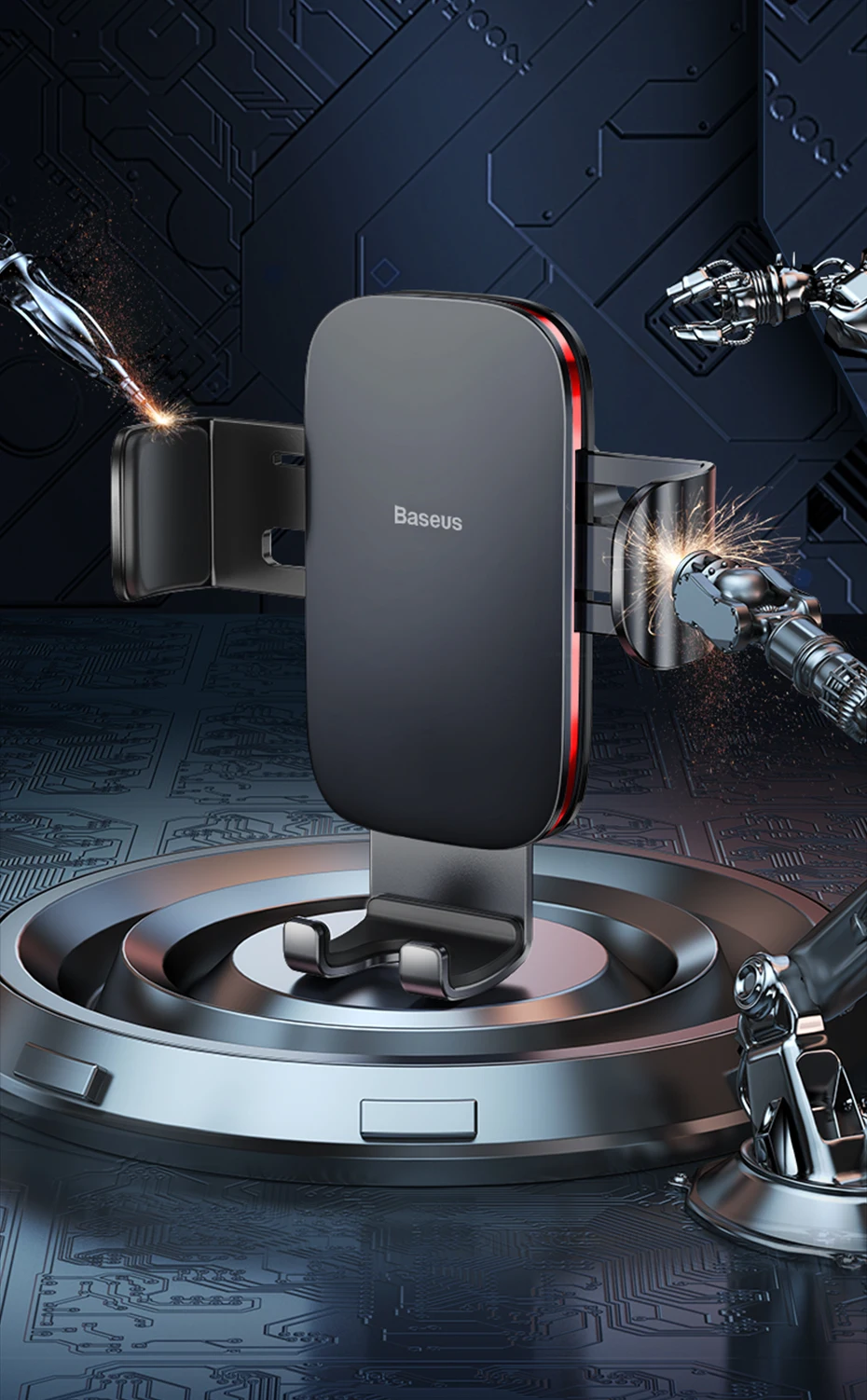 Baseus Car Phone Holder for Air Vent CD Slot Mount Holder Stand for iPhone Samsung Metal Car Cell Mobile Phone Holder Cradle