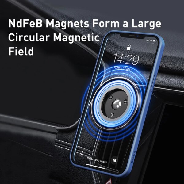 Baseus Magnetic Car Phone Holder Mount for Air Vent and Dashboard Universal Smartphone Stand - Image 2