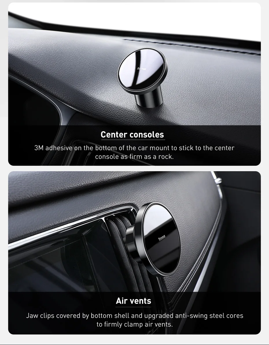 Baseus Magnetic Car Phone Holder Air Vent Universal for iPhone Smartphone Car Phone Stand Support Clip Mount Holder