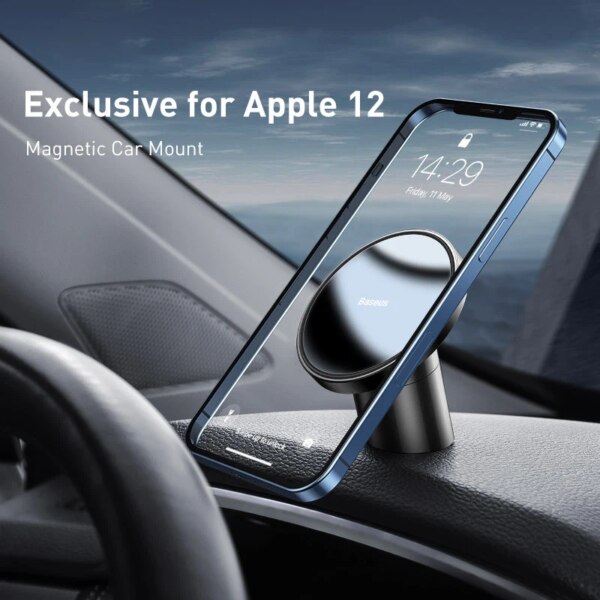 Baseus Magnetic Car Phone Holder Mount for Air Vent and Dashboard Universal Smartphone Stand - Image 6
