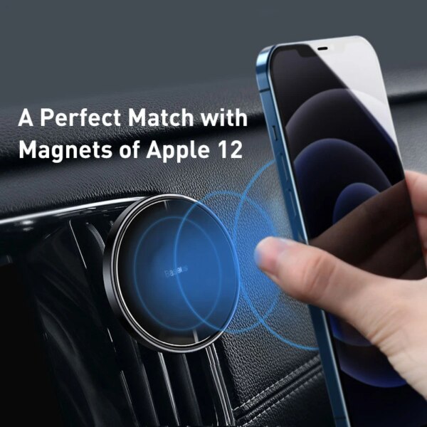 Baseus Magnetic Car Phone Holder Mount for Air Vent and Dashboard Universal Smartphone Stand - Image 4