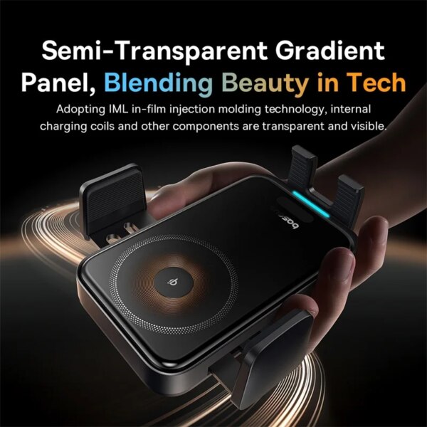Baseus Wisdom Pro Auto Coil Alignment Car Mount Wireless Charger 15W Air Vent - Image 5