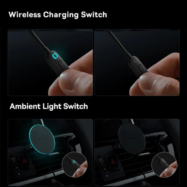 Baseus 40W Magnetic Car Charger Holder with Wireless Charging for iPhone 16 15 14 13 12 - Image 6