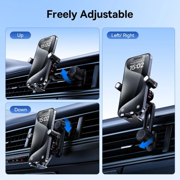 Baseus Auto Clamping Gravity Car Phone Holder Metal Air Vent Mount 360° Adjustable - Image 3