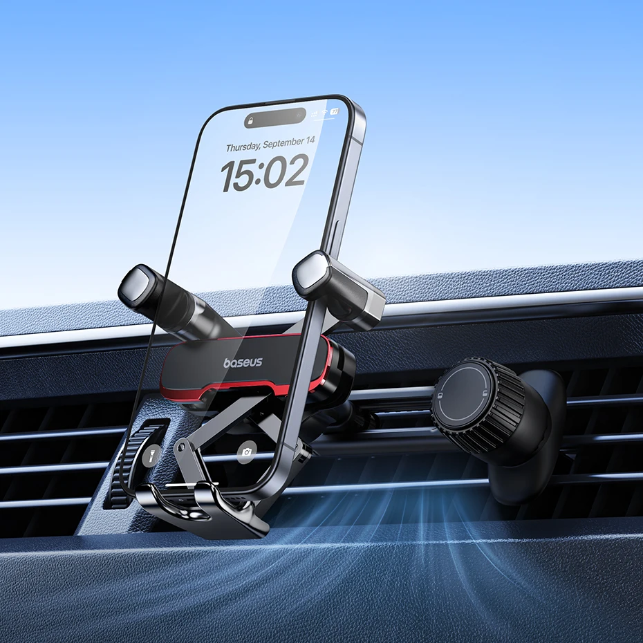Baseus Car Phone Holder Auto Clamping Gravity Metal Air Vent Phone Mount Never Blocking Air Vent Clip Cell Phone Holder Car