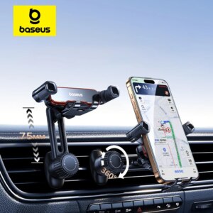 Baseus Auto Clamping Gravity Car Phone Holder Metal Air Vent Mount 360° Adjustable