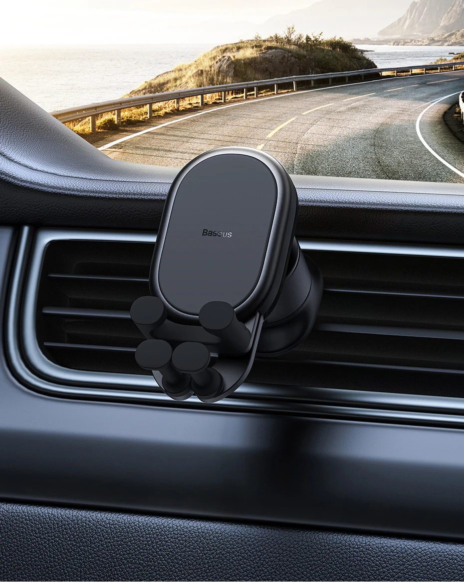 Baseus Car Phone Holder Gravity in Car Air Vent Silicone Stand For iPhone Xiaomi Samsung Auto Restorable Car Mobile Support