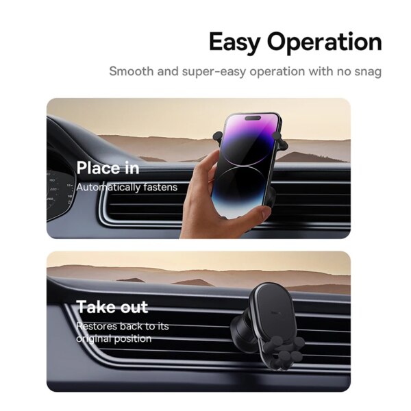 Baseus Gravity Car Phone Holder Air Vent Mount Auto Restorable Stand for iPhone Samsung Xiaomi - Image 3