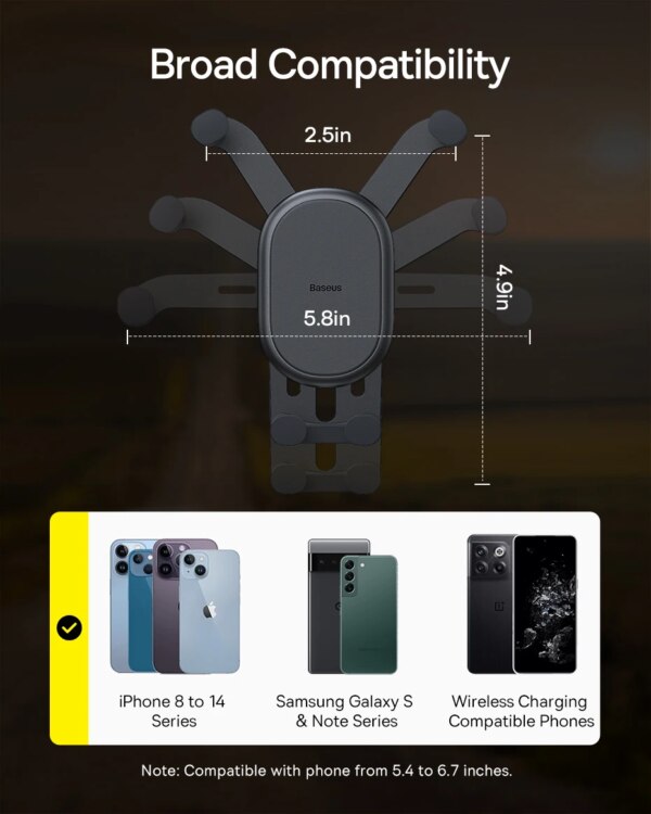 Baseus Gravity Car Phone Holder Air Vent Mount Auto Restorable Stand for iPhone Samsung Xiaomi - Image 4