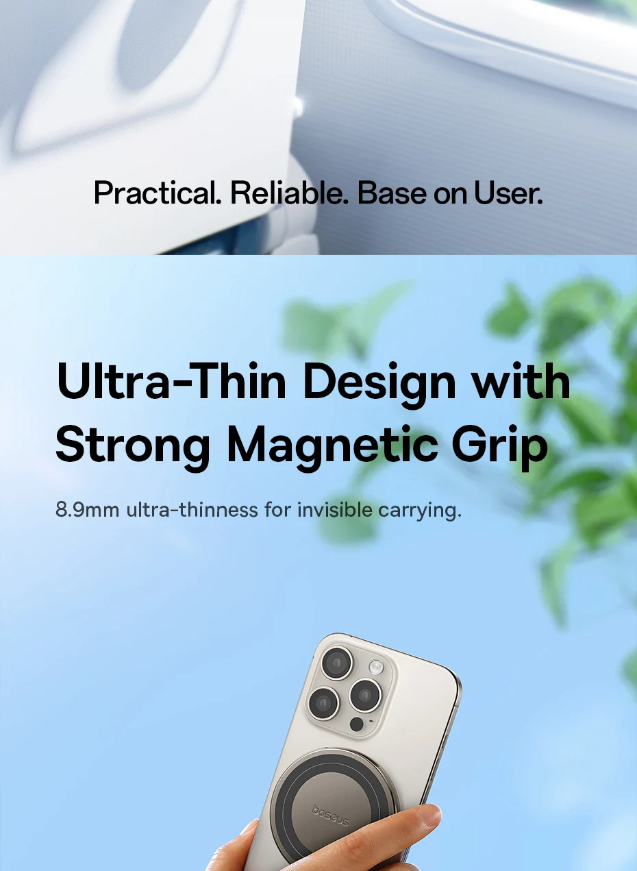 Baseus Portable Magnetic Phone Holder Stand Adjustable Folding Desk Wall Mount for iPhone 16 15 14 pro Max