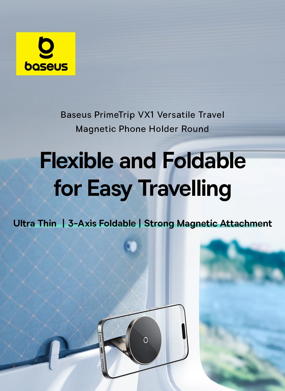 Baseus Portable Magnetic Phone Holder Stand Adjustable Folding Desk Wall Mount for iPhone 16 15 14 pro Max