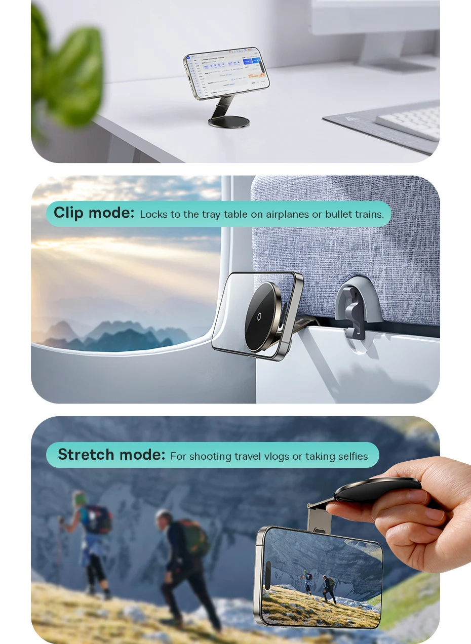 Baseus Portable Magnetic Phone Holder Stand Adjustable Folding Desk Wall Mount for iPhone 16 15 14 pro Max