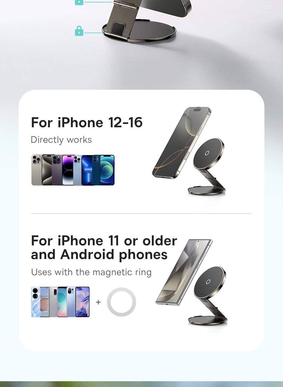Baseus Portable Magnetic Phone Holder Stand Adjustable Folding Desk Wall Mount for iPhone 16 15 14 pro Max