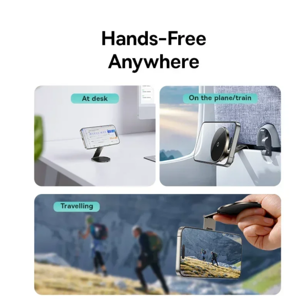 Baseus PrimeTrip VX1 Magnetic Phone Holder 3-Axis Foldable Travel Stand for iPhone 16 15 14 Pro Max - Image 6