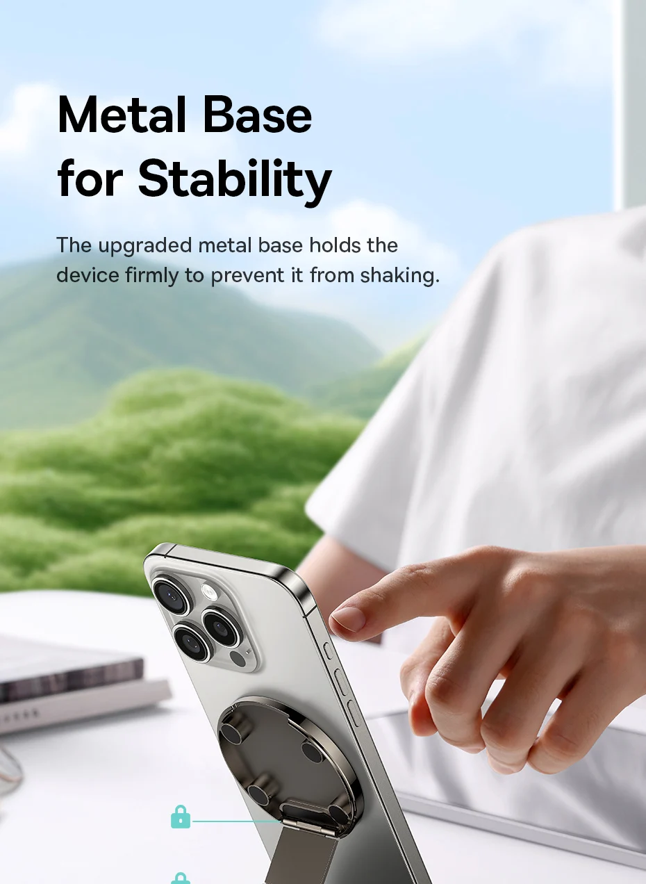 Baseus Portable Magnetic Phone Holder Stand Adjustable Folding Desk Wall Mount for iPhone 16 15 14 pro Max