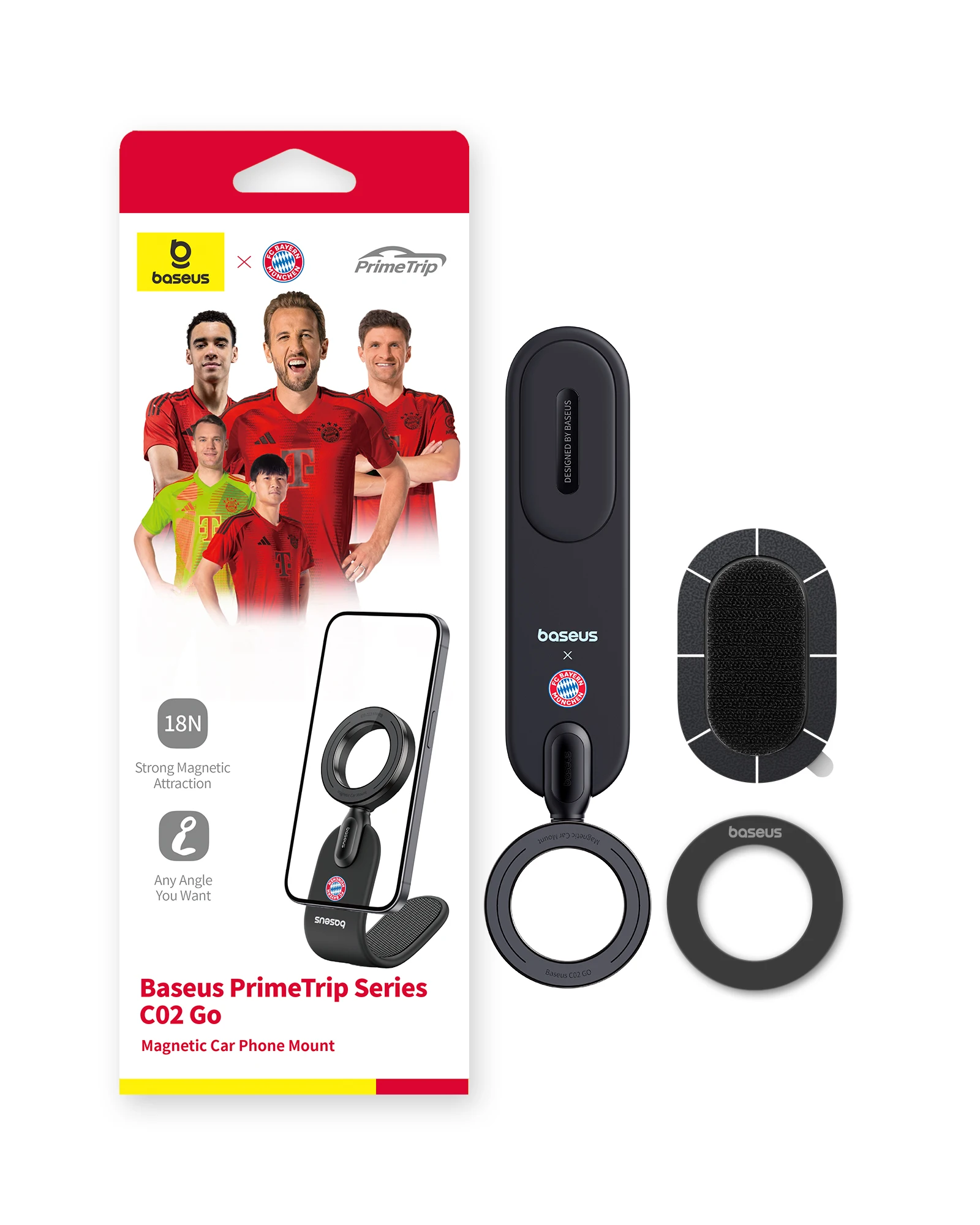 【FC Bayern Collaboration】Baseus Magnetic Car Phone Holder,Stand For iPhone Samsung Xiaomi,Car Mount,Universal Phone Holder
