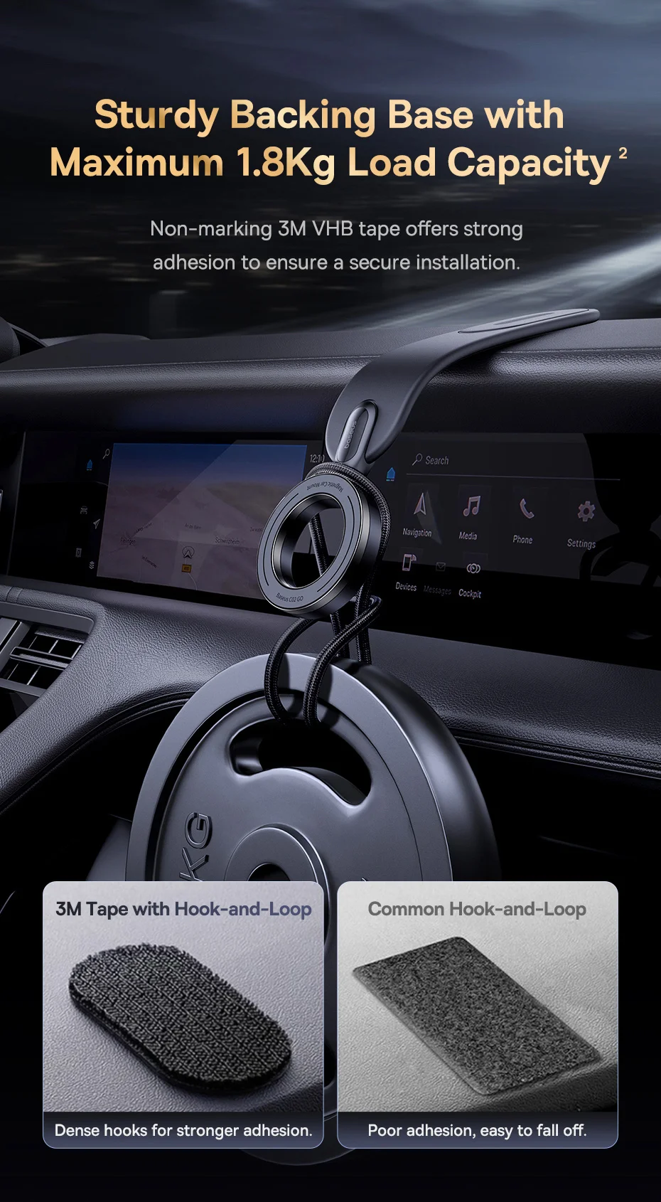 【FC Bayern Collaboration】Baseus Magnetic Car Phone Holder,Stand For iPhone Samsung Xiaomi,Car Mount,Universal Phone Holder