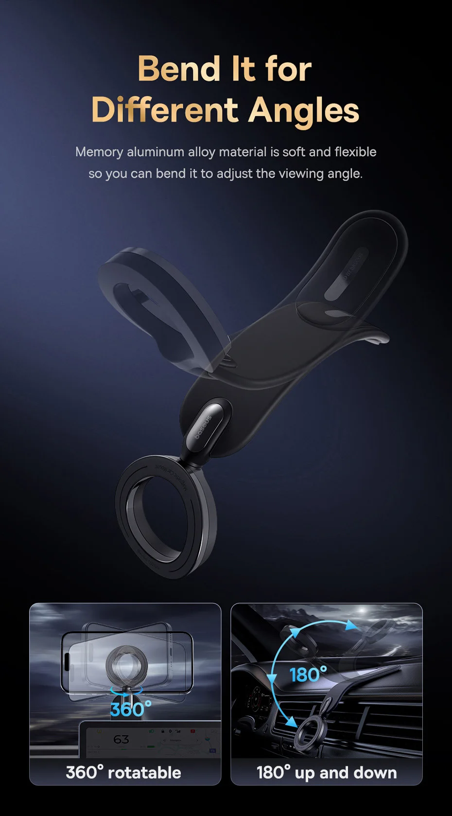 【FC Bayern Collaboration】Baseus Magnetic Car Phone Holder,Stand For iPhone Samsung Xiaomi,Car Mount,Universal Phone Holder