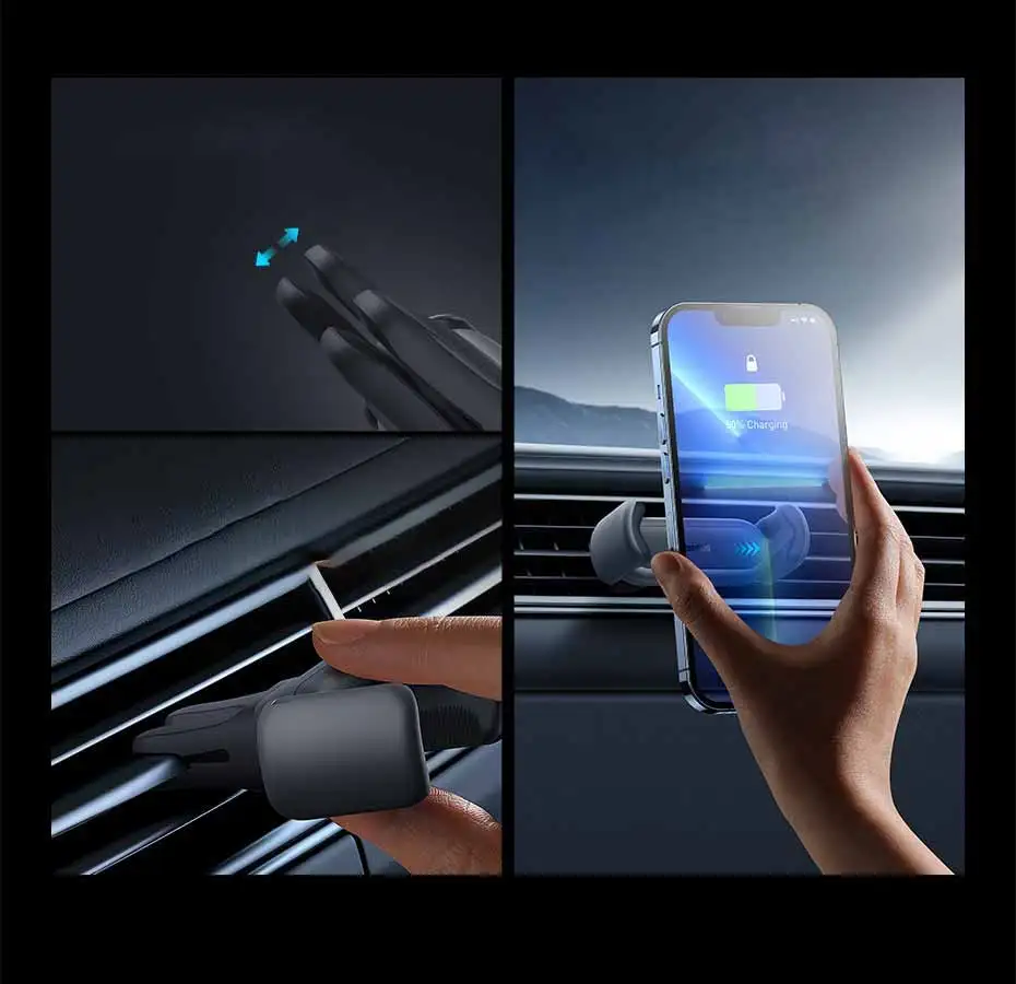 Baseus Car Phone Holder For Universal Mobile Phone Holder Stand Car Phone Stand For Car Air Outlet Mount Car Cell Phone Support