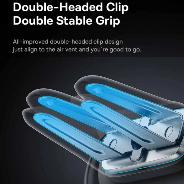 Baseus Steel Cannon 2 Air Vent Car Phone Mount Holder Universal Double Clip Secure Grip - Image 3