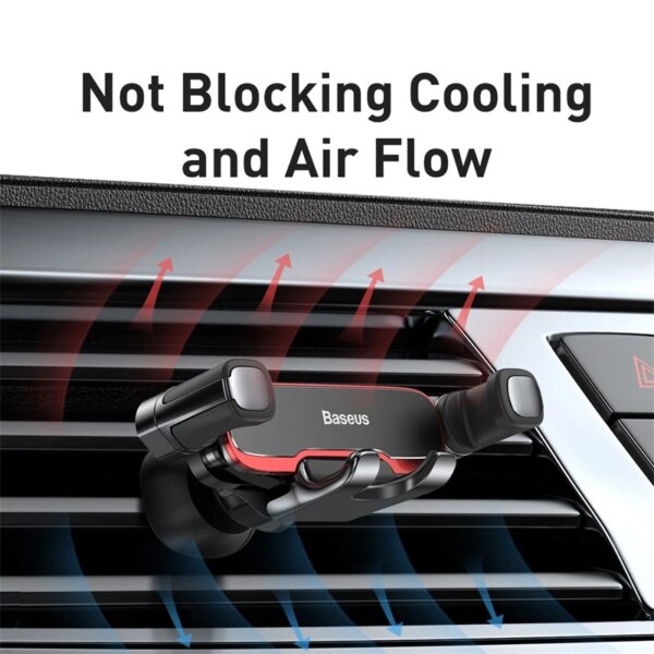 Baseus Metal Gravity Car Air Vent Phone Holder Mount for iPhone Samsung - Image 6