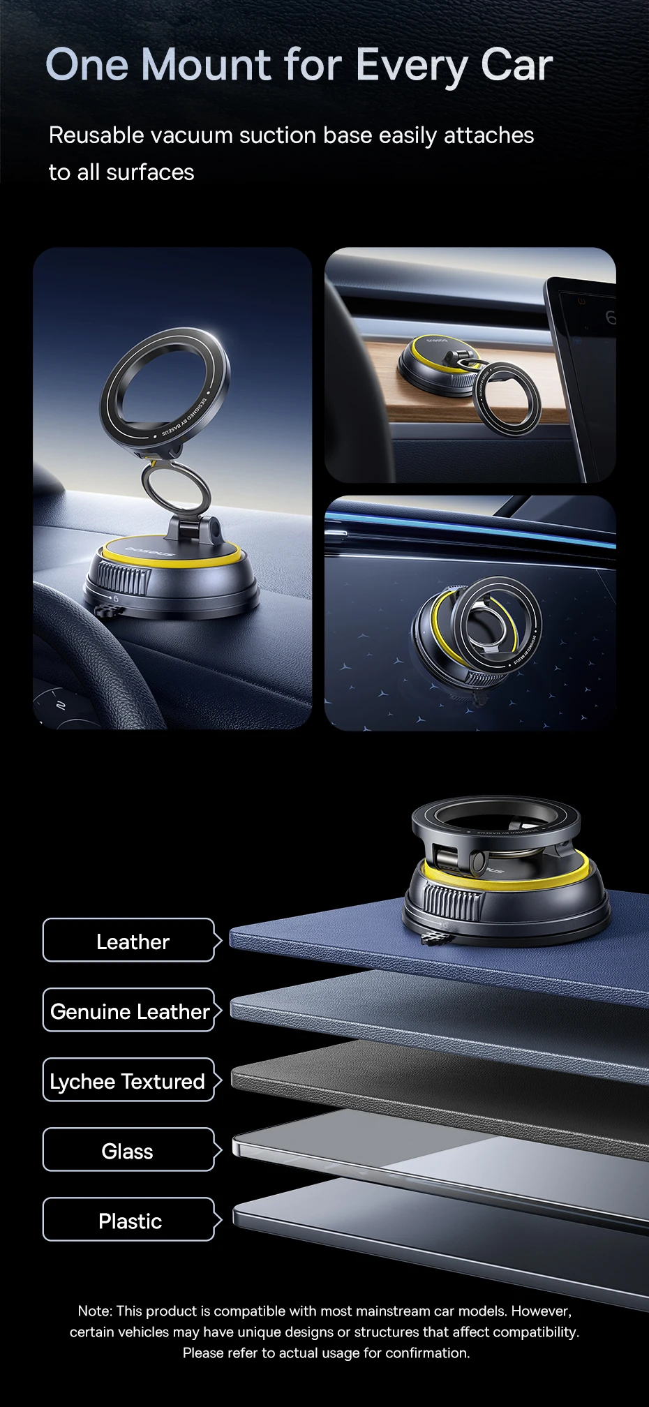 Baseus Vacuum Magnetic Car Phone Holder Mount 360° Rotation Stand Car Mount for iPhone Samsung Xiaomi Travel Holder Gym Stand